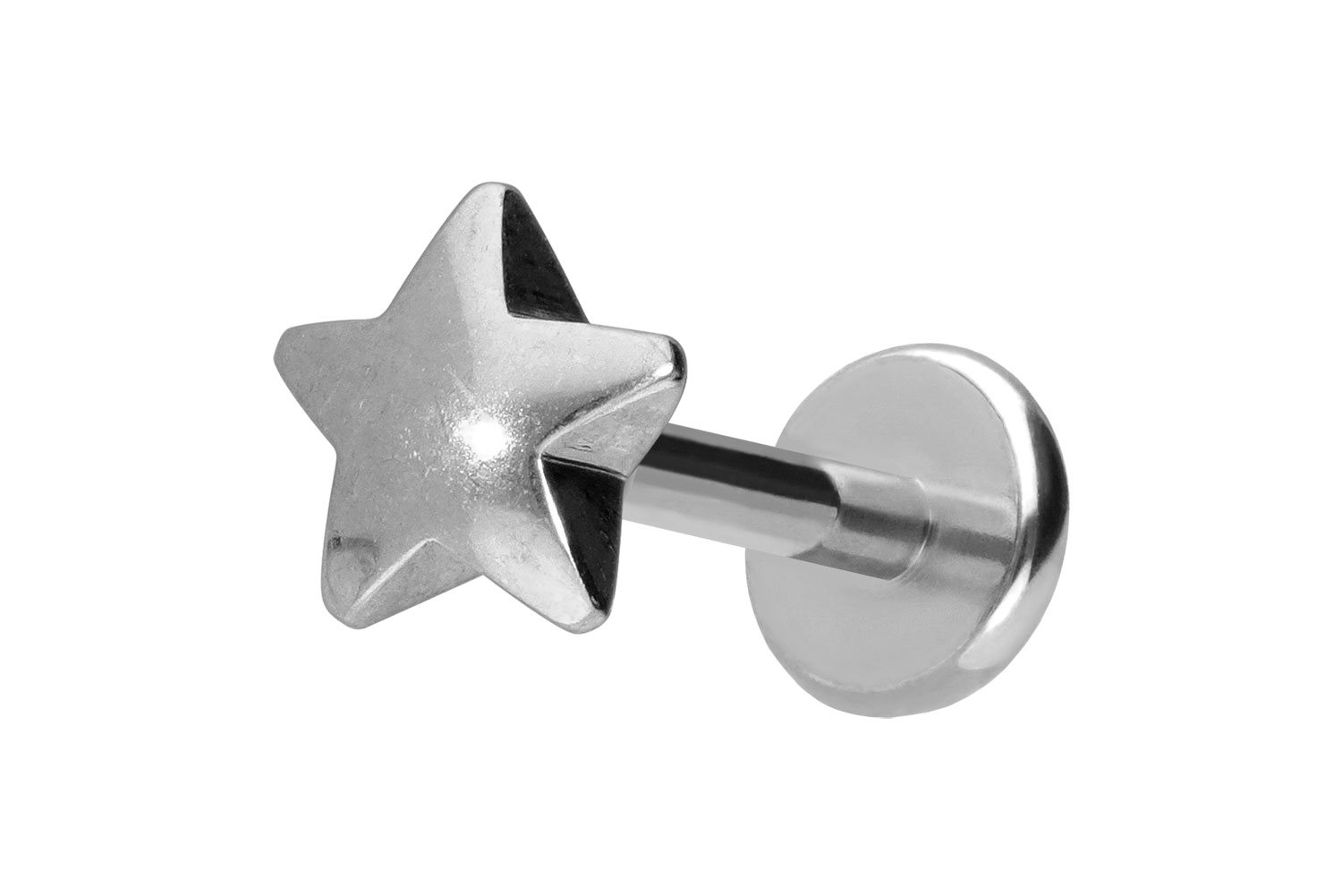 Titan Labret Piercing mit Push Fit STERN